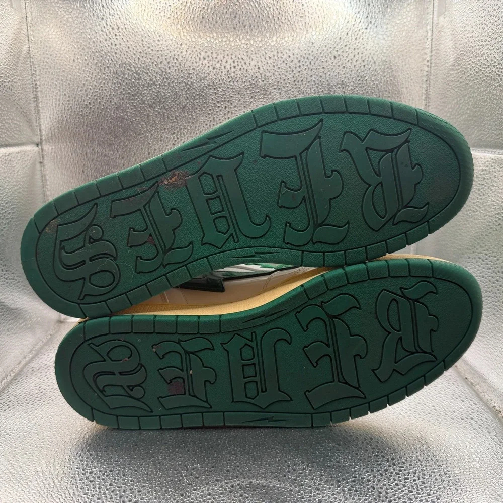 Size 10 Reves Paris Air Kiy 85 Hi Shamrock Green‎ White Lace Up Sneakers